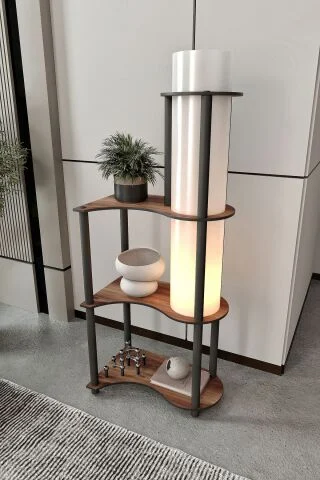 Estilo Dor Dekoratif Raflı Lambader